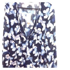 Almost Famous Blue Butterfly Nylon DRESS